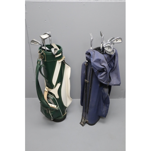 661 - Two Golf Bags With Some Golf Clubs to include Fazar, Royal, Petron and Dunlop