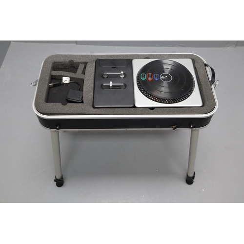 630 - DJ Hero turntable in flight case with legs