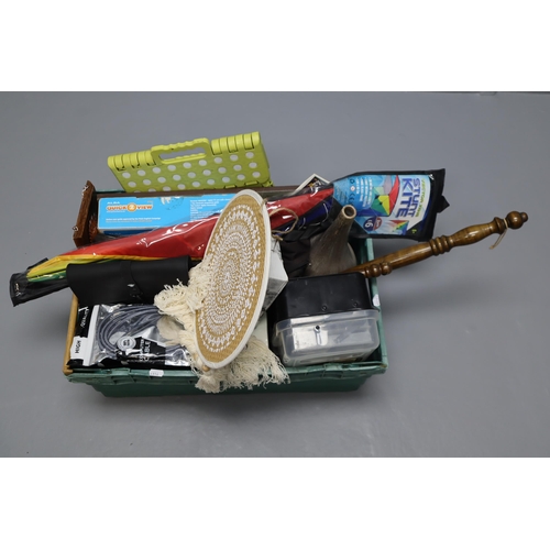 868 - Mixed Lot to include HD Cable, Dream Catcher, Makeup Carry Bag, Money Box, Tacklebox, Kite and more