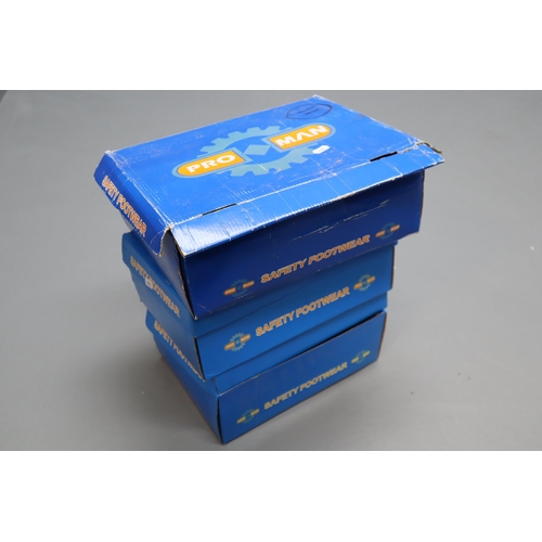 870 - Three Boxed Pairs of Pro Man Safety Work Boots, Sizes 7, 10 and 11