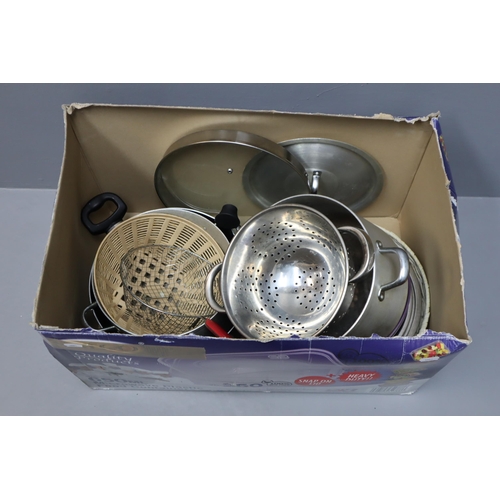 852 - Selection of Cookware including Pans, Strainer and More