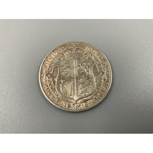 101A - George V 1916 Silver Half Crown