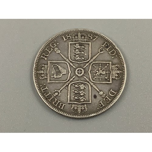 102A - Victoria 1887 Silver Double Florin  