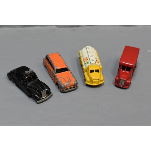 103 - Collection of Four ' Budgie' Pre-Owned Vintage Miniature Models to Include, Fuel Tanker, Wolsley Six... 