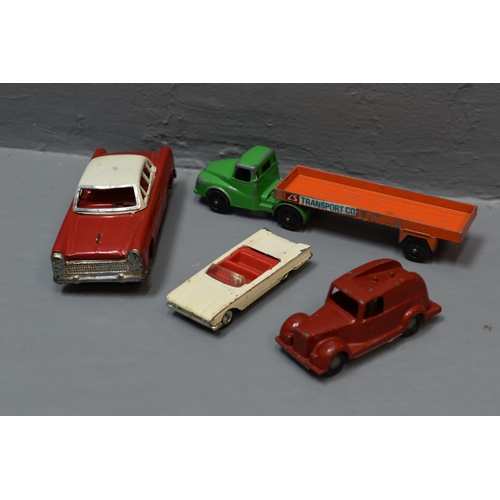 104 - Collection of Four Die-Cast Playworn Collectible Vehicles to Include Lone Star Truck & Trailer, ... 