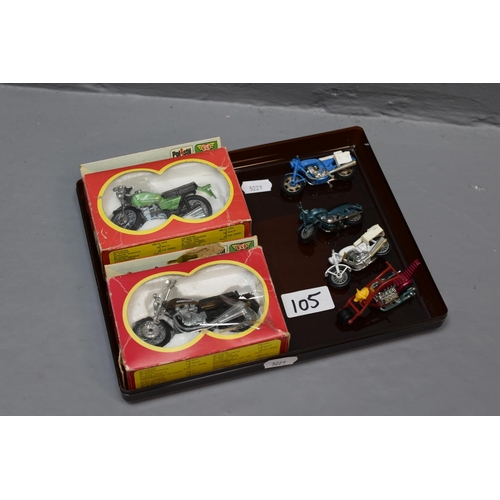 105 - Collection of Pre-Owned Die-Cast Motorcycles to Include Polistil ( Boxed ) Kawasaki 900 and Benelli ... 