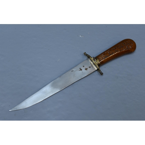 27B - Indian Hand Carved Defence Knife in Sheath