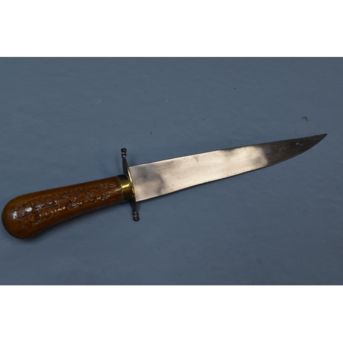 27B - Indian Hand Carved Defence Knife in Sheath