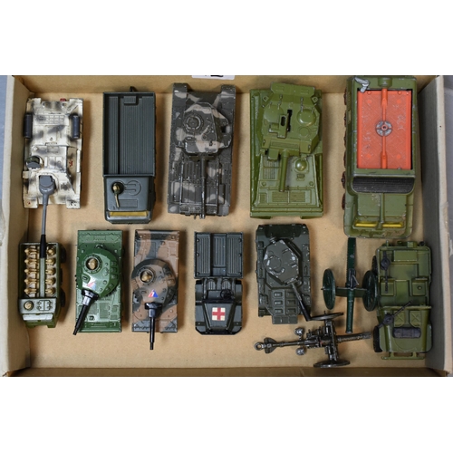 92 - Collection of Playworn Die-Cast Military Vehicles By Corgi, Dinky and Matchbox