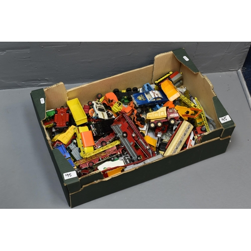 95 - LARGE Collection of Playworn Die-Cast Model Vehicles to Include, Corgi, Tonka, Matchbox and More