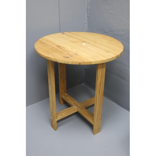 579 - A Handmade Pine Side Table, Approx 24.5