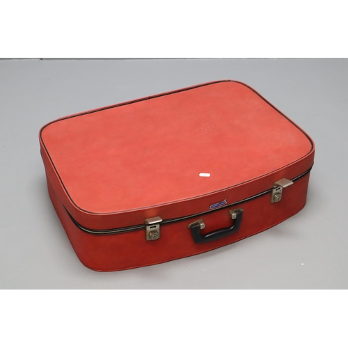 586 - A Constellation Vintage Suitcase, In Red. Approx 19