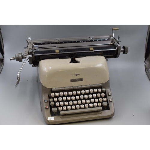 813 - A Vintage Adler Typewriter, With Cover. AF