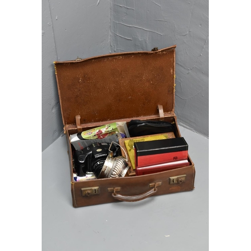 100A - Vintage Case to include Camera, Picture Frames, Collector Cards, and Photo Albums