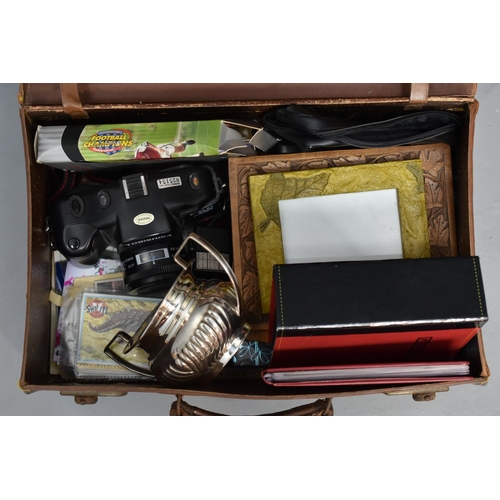 100A - Vintage Case to include Camera, Picture Frames, Collector Cards, and Photo Albums