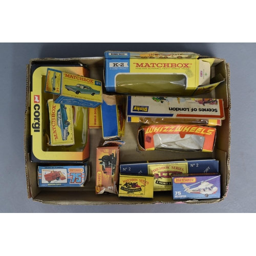 115 - Empty Boxes for various Die Cast Metal Vehicles. Includes Matchbox K-2 King Size Wreck Truck, Dinky ... 