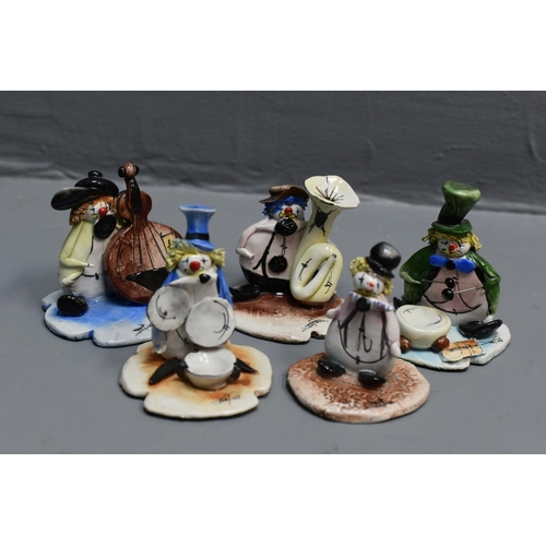 51C - Five Small Italian Lino Zampiva Clown Figures (3-3.5”)