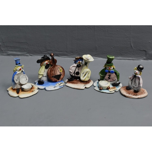 51C - Five Small Italian Lino Zampiva Clown Figures (3-3.5”)