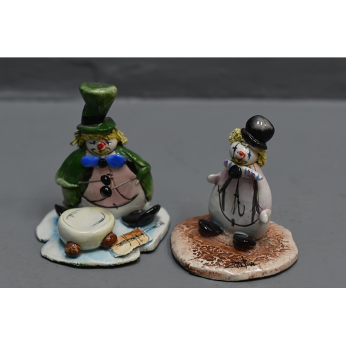 51C - Five Small Italian Lino Zampiva Clown Figures (3-3.5”)