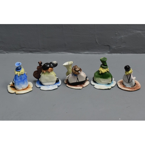 51C - Five Small Italian Lino Zampiva Clown Figures (3-3.5”)