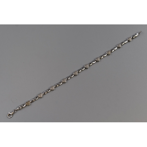 11 - Silver 925 Bracelet with Heart Decoration