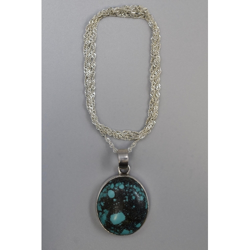 22 - Larimar Pendant on Silver 925 Chain, Complete in Presentation Box