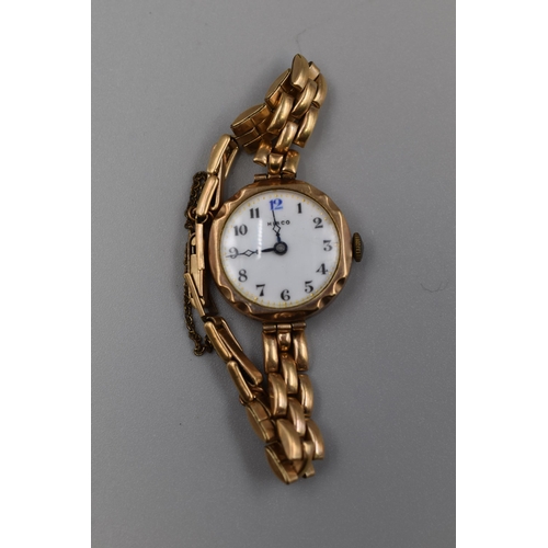 39 - A 1920's Hirco 9ct Gold Cased Mechanical Watch