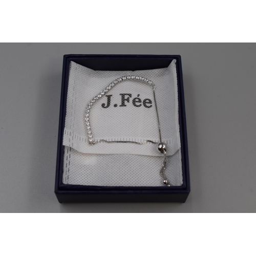 66 - J. Fee Silver 925 Adjustable Bracelet in Box