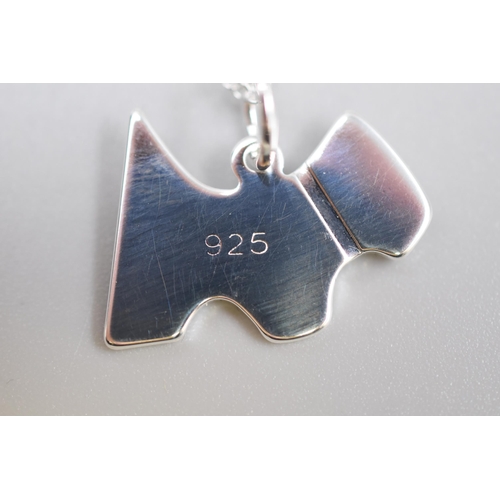 72 - New Silver 925 Scottie Dog Pendant on Silver 925 Chain. Complete in Presentation Box