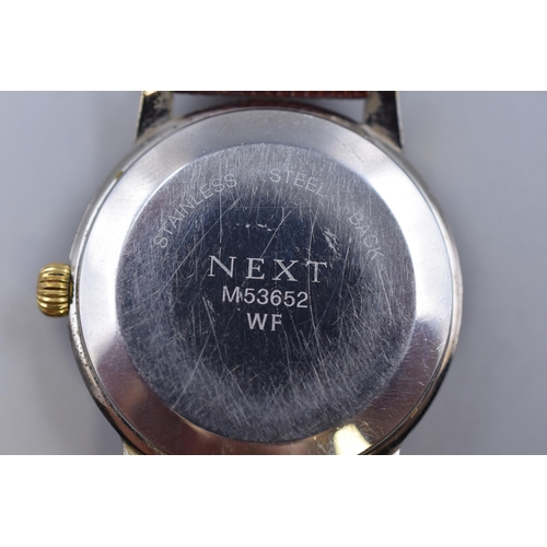 90 - Next Quartz Gents Watch with Leather Strap (Working)