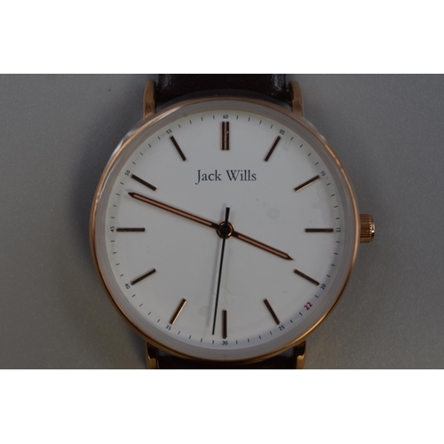 91 - Jack Wills Gents Quartz Watch with Leather Strap (Working)