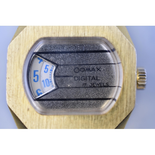 95 - Omax Digital 17 Jewels Mechanical Watch with Leather Strap (Working)