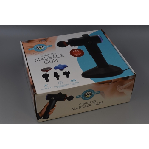 623 - Boxed Cordless Massage Gun untested item seems to be complete