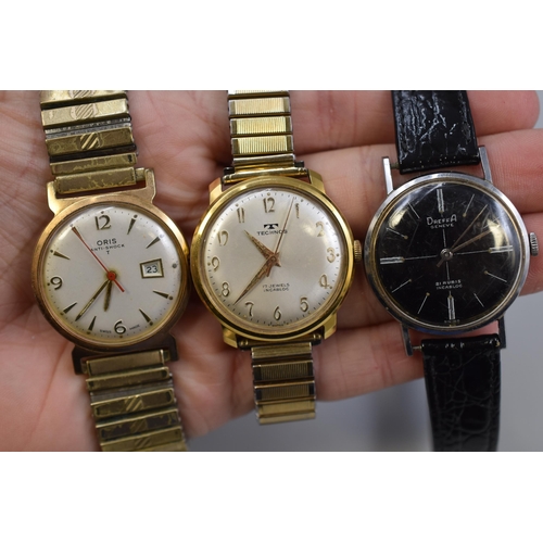 133 - Three Vintage Mens Watches to include Jewelled Incabloc two are working