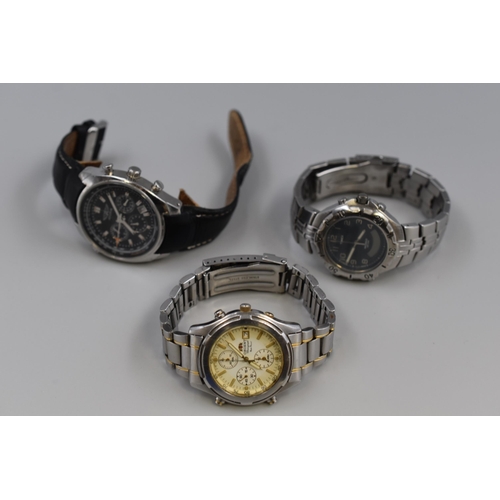 136 - Three Gents Watches by Aviator, Timex and Orient