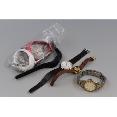 151 - Selection of Watches to include Vintage Limit Watch, Rotary, Citron and Digital Rubber Watch with Sp... 