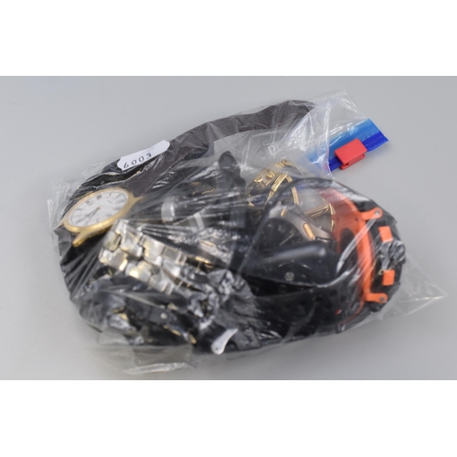 155 - Bag of Unchecked Watches to include Digital and Quartz