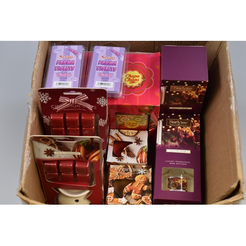 639 - Christmas wax melts and candles to include 2 mulled wine diffusers, apple cinamon & gingerbread ... 