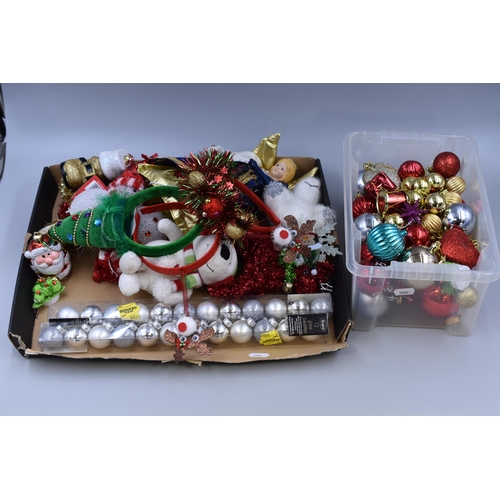 641 - Selection of chritmas tree hanging figures, baubles and ornaments plus other items