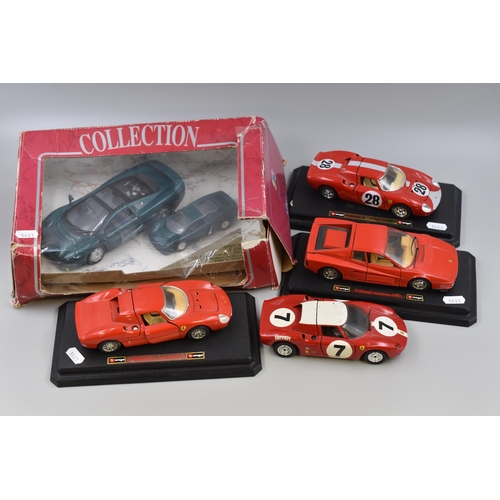 650 - Jelly Jaguar XJ-220 Car Set, with Three Bburago's and a Revell Ferrari