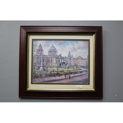 433 - Pencil Signed Print by R.W. Young Depicting City Hall Belfast, Northern Ireland, Framed and Glazed (... 