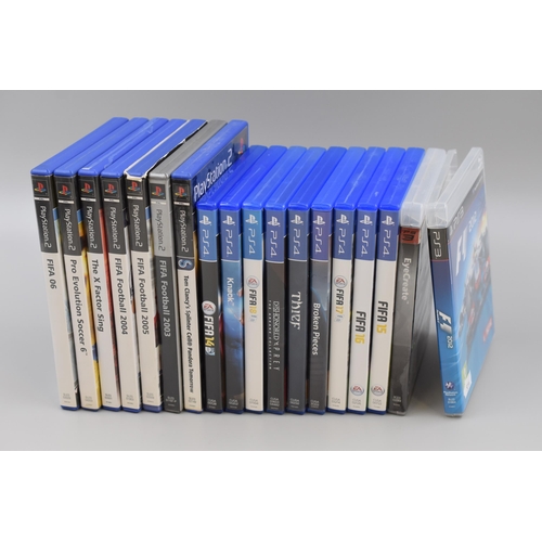 658 - Selection of PS2, PS3 and PS4 Console Games. Includes Thief, Fifa, Broken Pieces and more