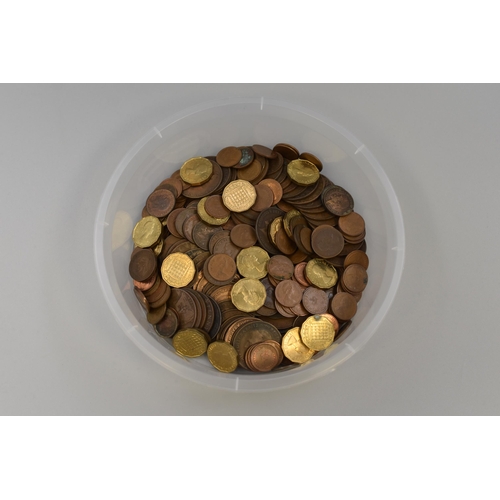 210 - Large Selection of Old English Coinage to include Brass 3 Pence, 1/2 Pennies and more