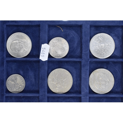 228 - A Tray of Collectable Coins To Include Crowns, Half Crowns, 50p's, And More