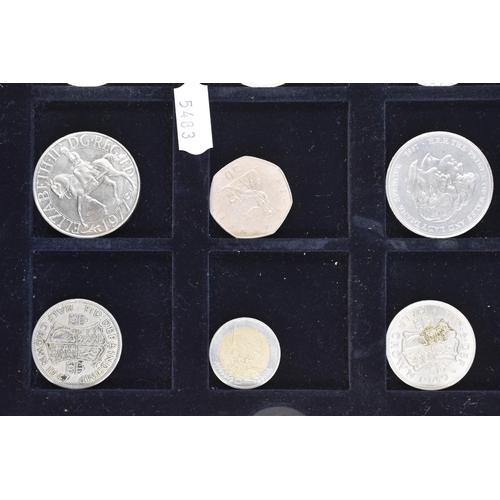 231 - A Coin Display Box With a Selection of Coins To Include Half Crowns, 50p's, 2 Euros and More