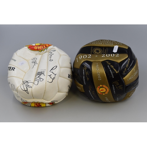 681 - Two Manchester United Footballs. Includes 1902-2002 Commemorative Football And A Manchester United S... 