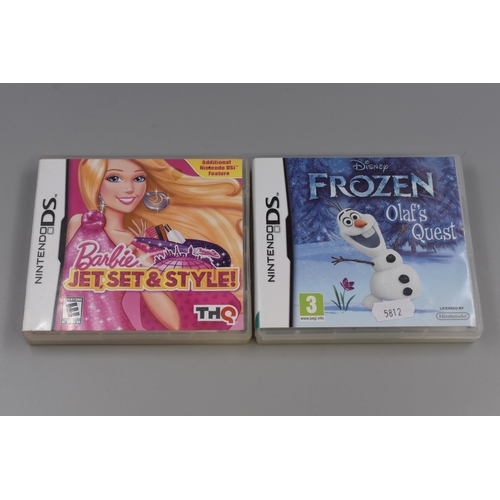 458 - Two Nintendo DS Games in Boxes, includes Olaf’s Quest and Barbie Jet Set and Style