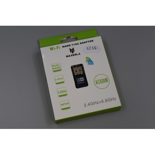 477 - USB Wi-Fi dongle, dual band 2.4GHz+5.8GHz, new and boxed