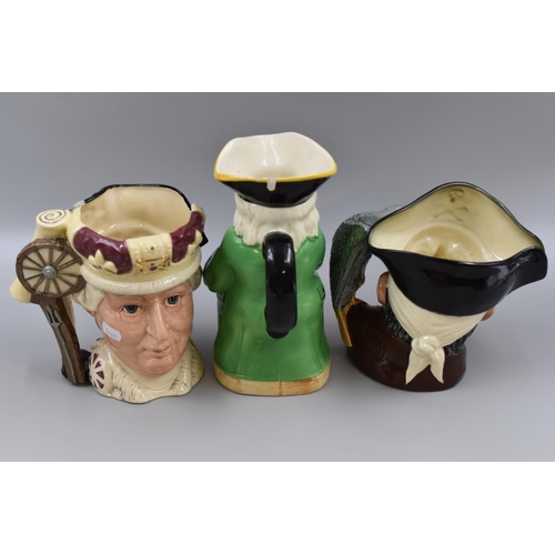 265 - Three Character Jugs To Include Royal Doulton Long John Silver, The Siege of Yorktown 1781, And Othe... 