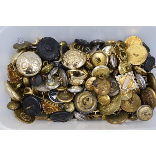 295 - Large Selection of Military Buttons and Pips